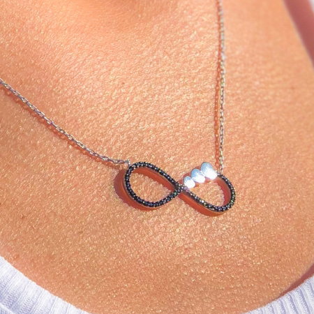 Colier argint 925 rodiat cu infinit, inimioare si zirconii - Infinite You CTU0040 [2]